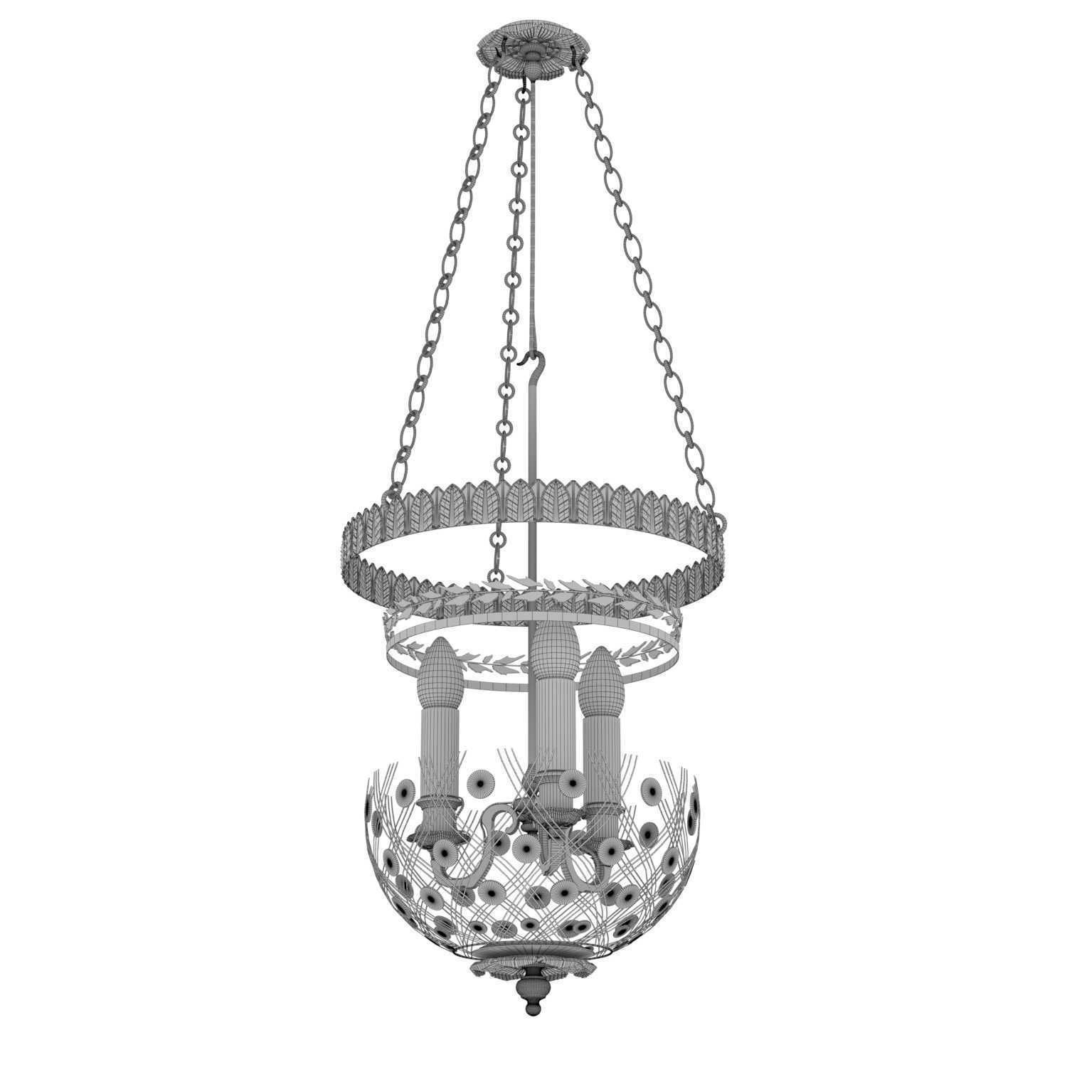 EARLY 19TH CENTURY ORMOLU AND GLASS LANTERN 3D model_7