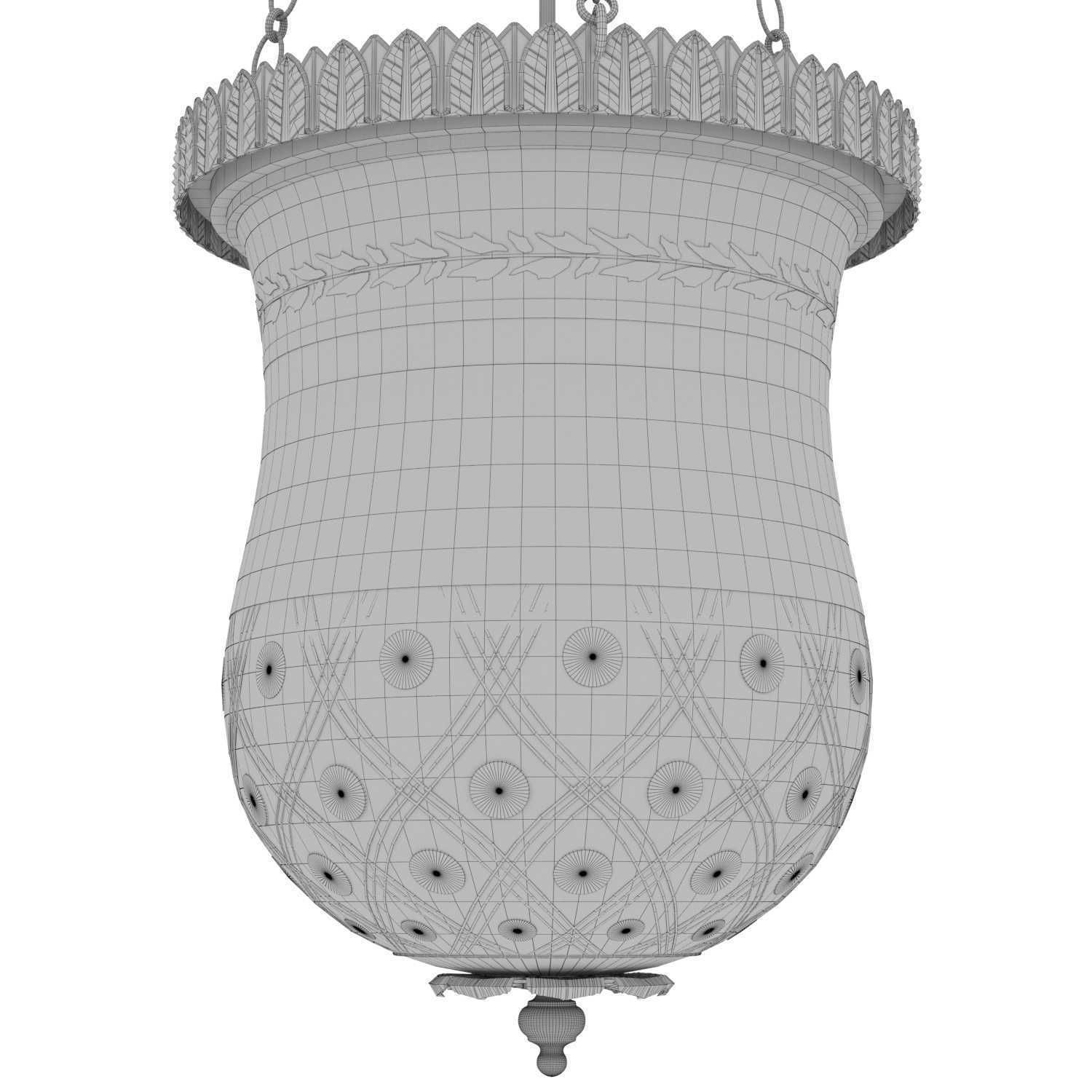 EARLY 19TH CENTURY ORMOLU AND GLASS LANTERN 3D model_9