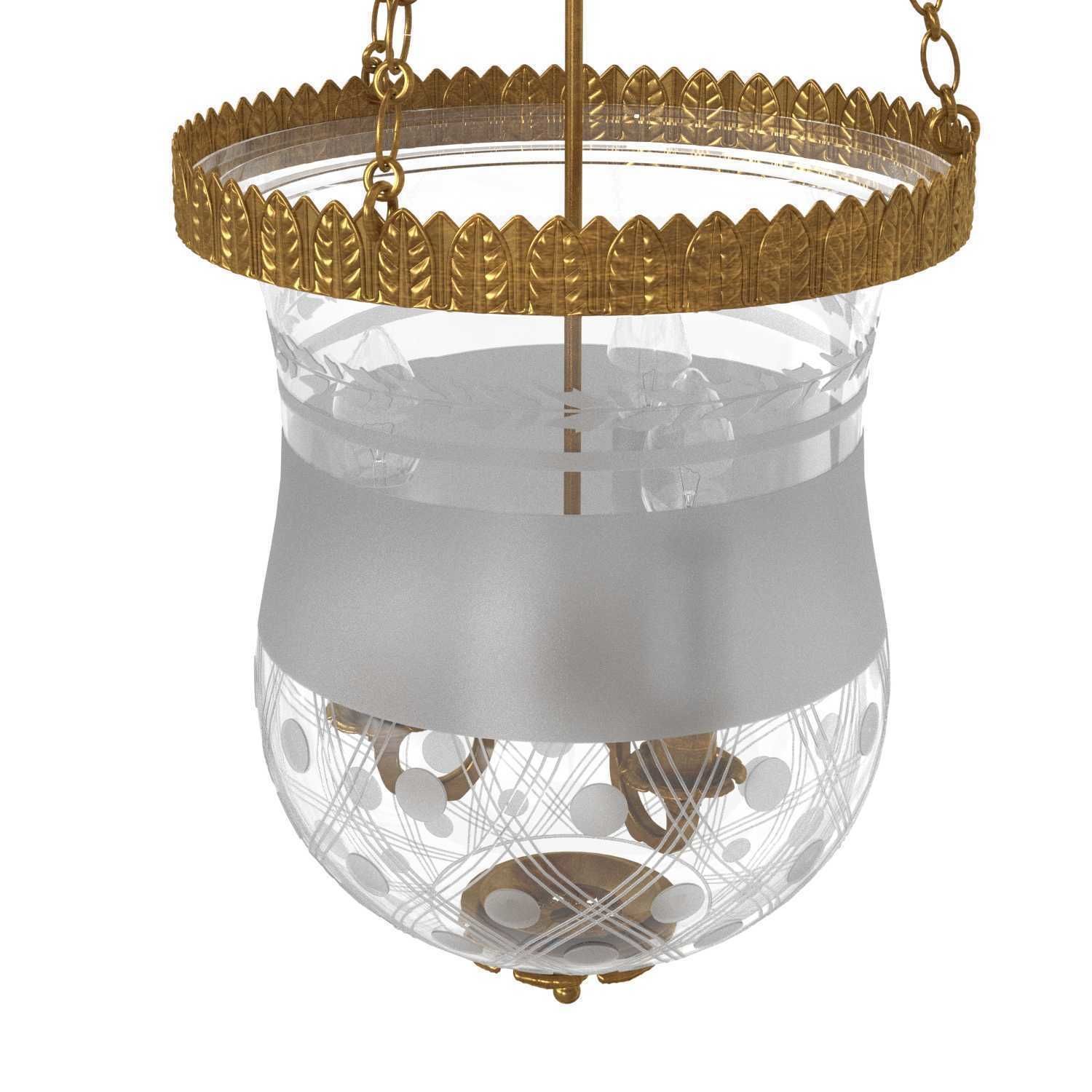 EARLY 19TH CENTURY ORMOLU AND GLASS LANTERN 3D model_5