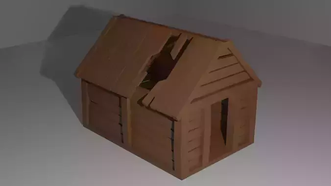 Low Poly Game Ready Old Shed