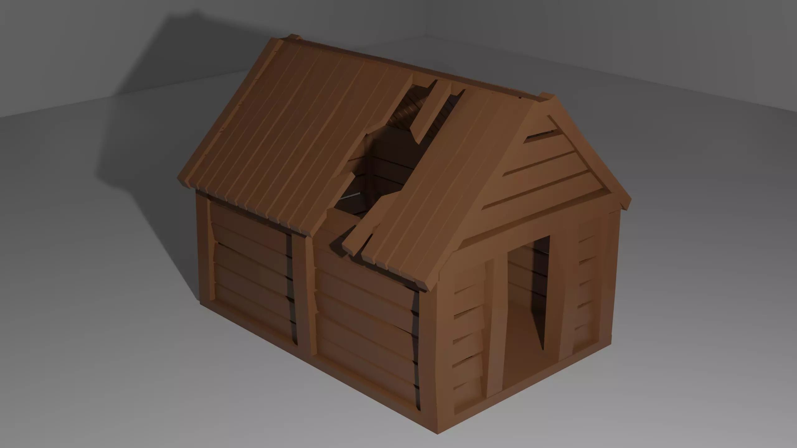 Low Poly Game Ready Old Shed Low-poly 3D model_0