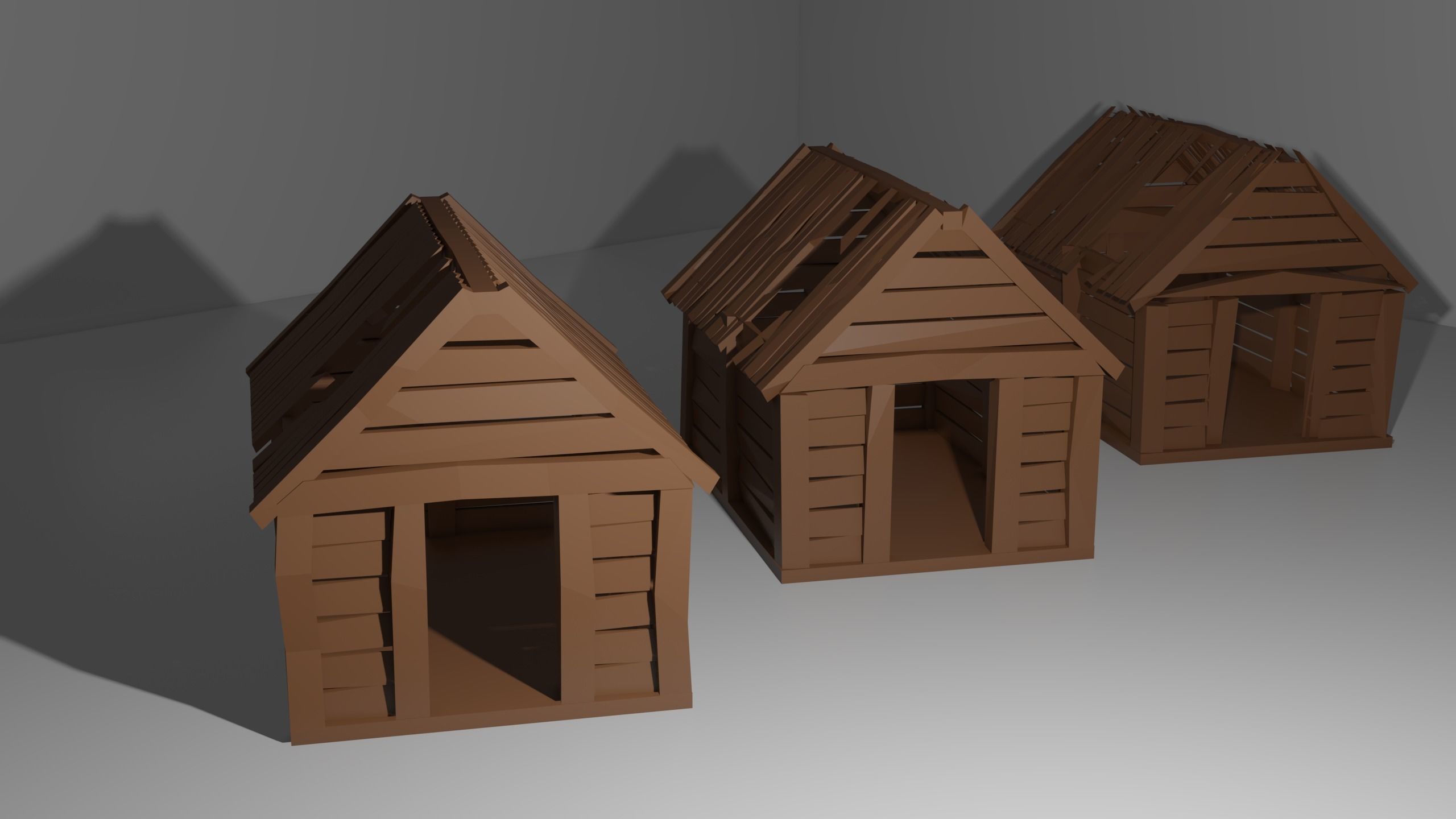 Low Poly Game Ready Old Shed Low-poly 3D model_1