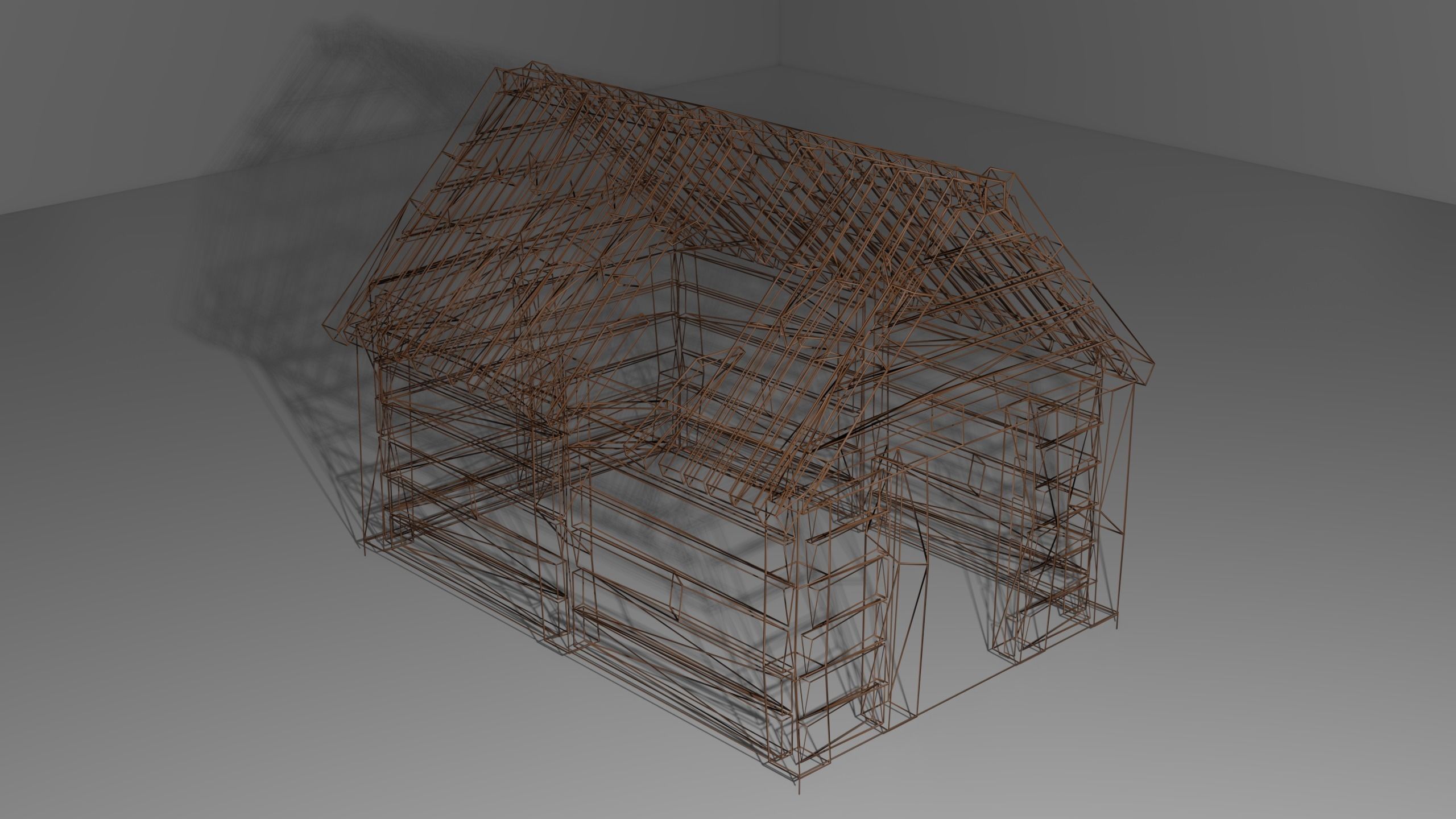 Low Poly Game Ready Old Shed Low-poly 3D model_4