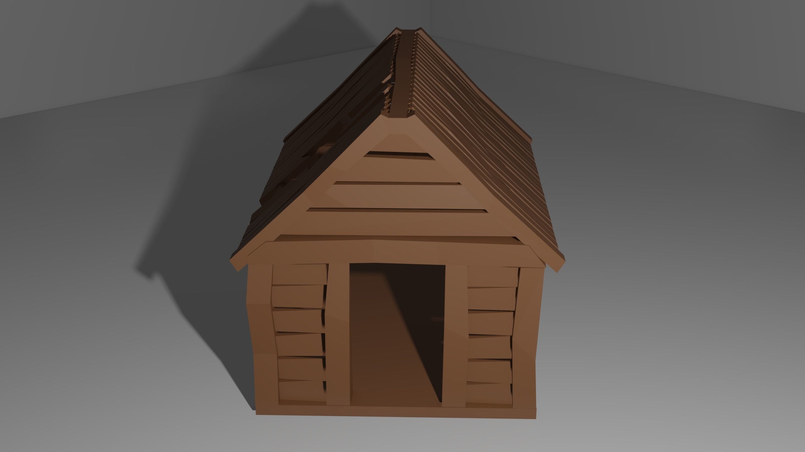Low Poly Game Ready Old Shed Low-poly 3D model_2