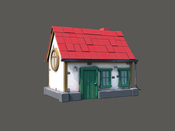 Cartoon House Low-poly 3D model