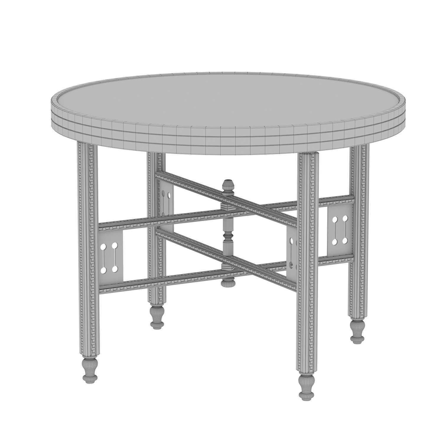 Brass Embossed Tray Table with Arabic Calligraphy Writing  3D model_6