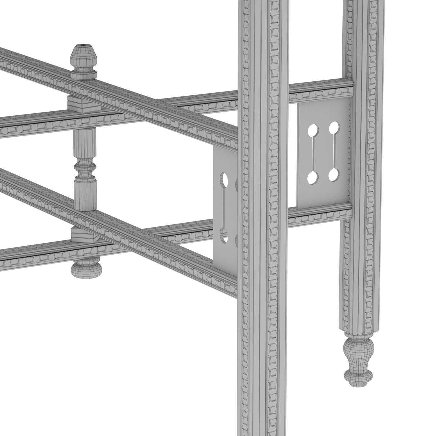 Brass Embossed Tray Table with Arabic Calligraphy Writing  3D model_7