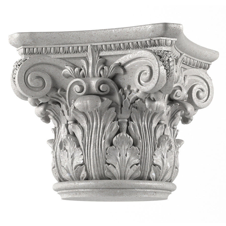 Column capital set 3D model_3