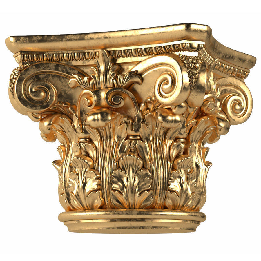 Column capital set 3D model_1