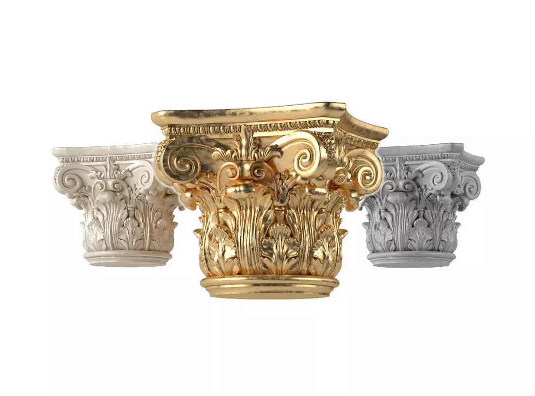 Column capital set 3D model_0
