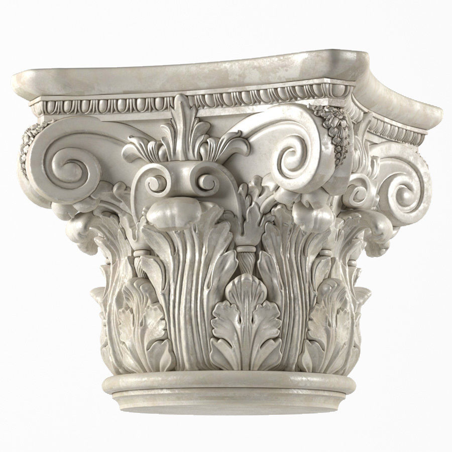 Column capital set 3D model_2