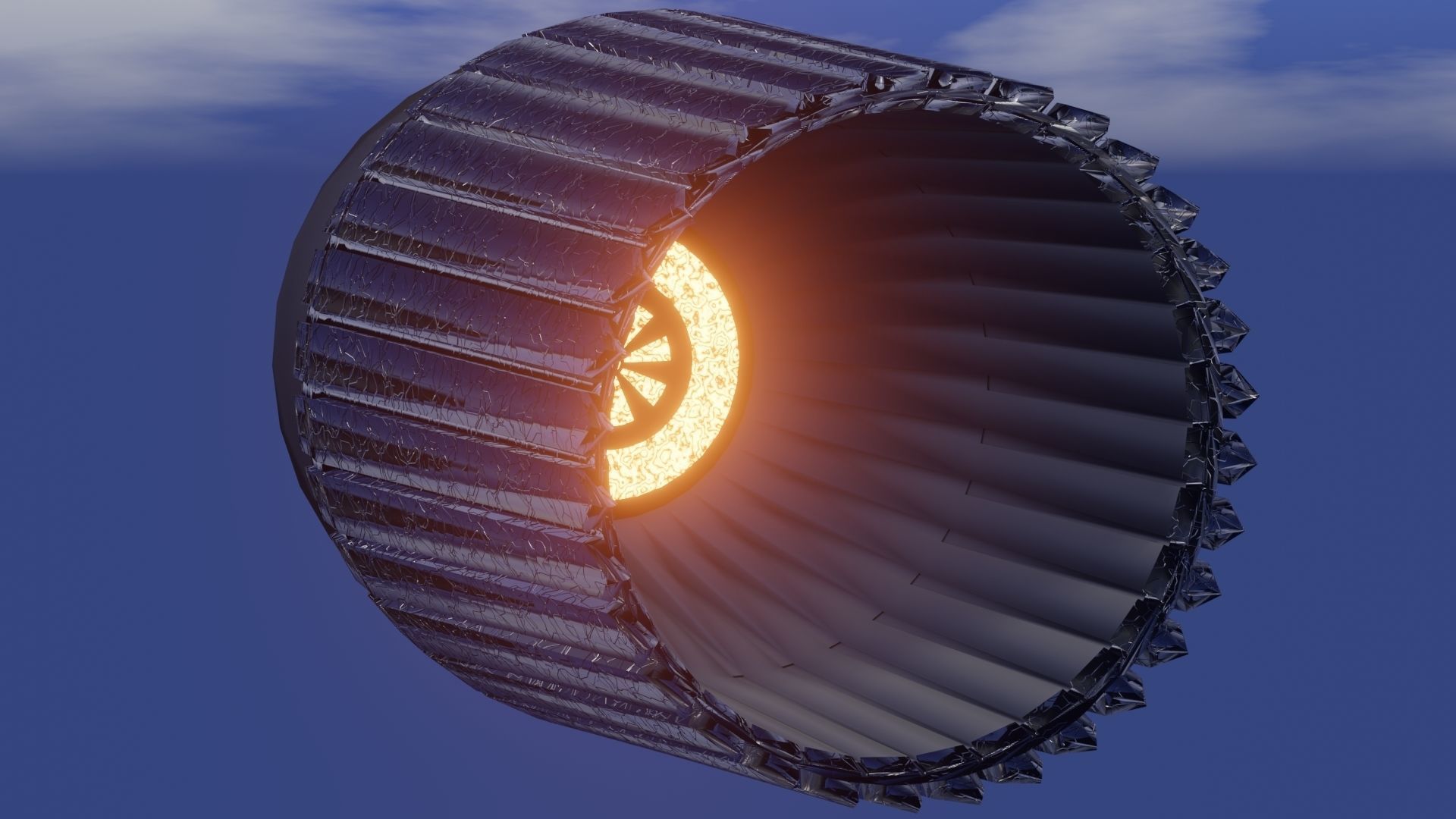 Low-poly Science Fiction   3D-Thrust Vectoring Variable Nozzle  Low-poly 3D model_3