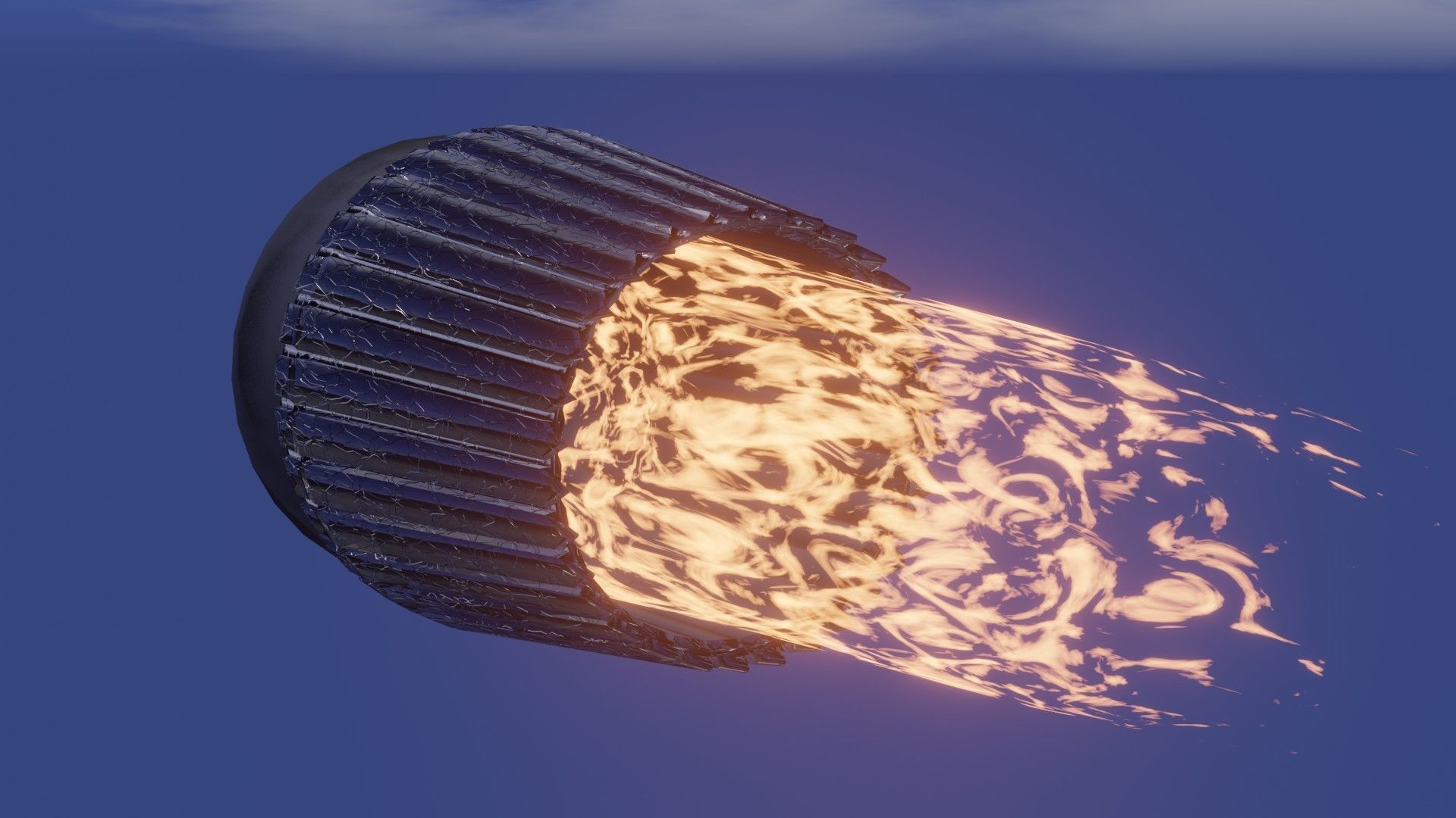 Low-poly Science Fiction   3D-Thrust Vectoring Variable Nozzle  Low-poly 3D model_9