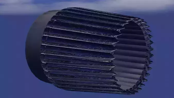 Low-poly Science Fiction   3D-Thrust Vectoring Variable Nozzle  Low-poly 3D model