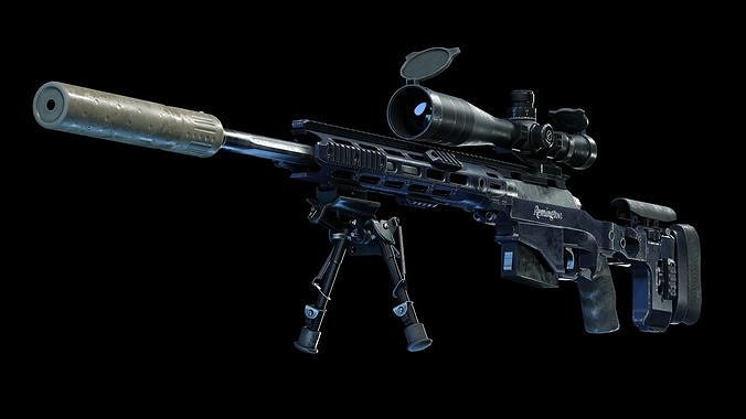 Remington M2010 rifle Low-poly 3D model