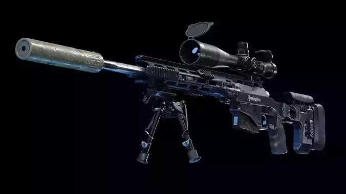 Remington M2010 rifle Low-poly 3D model