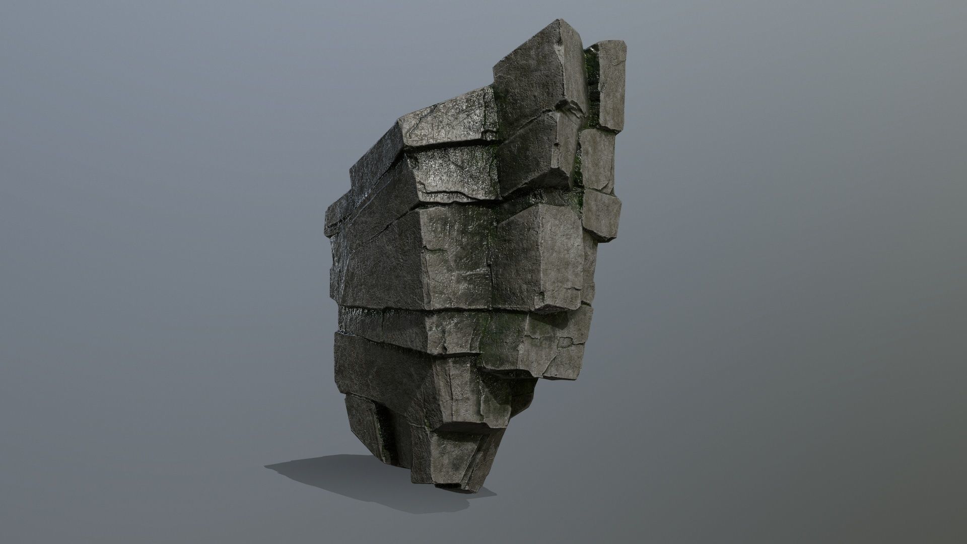 cliff rocks  Low-poly 3D model_7