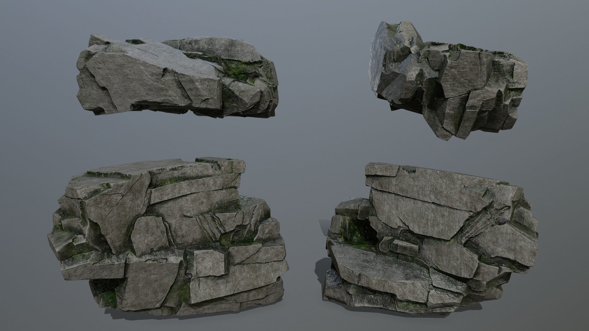 cliff rocks  Low-poly 3D model_14