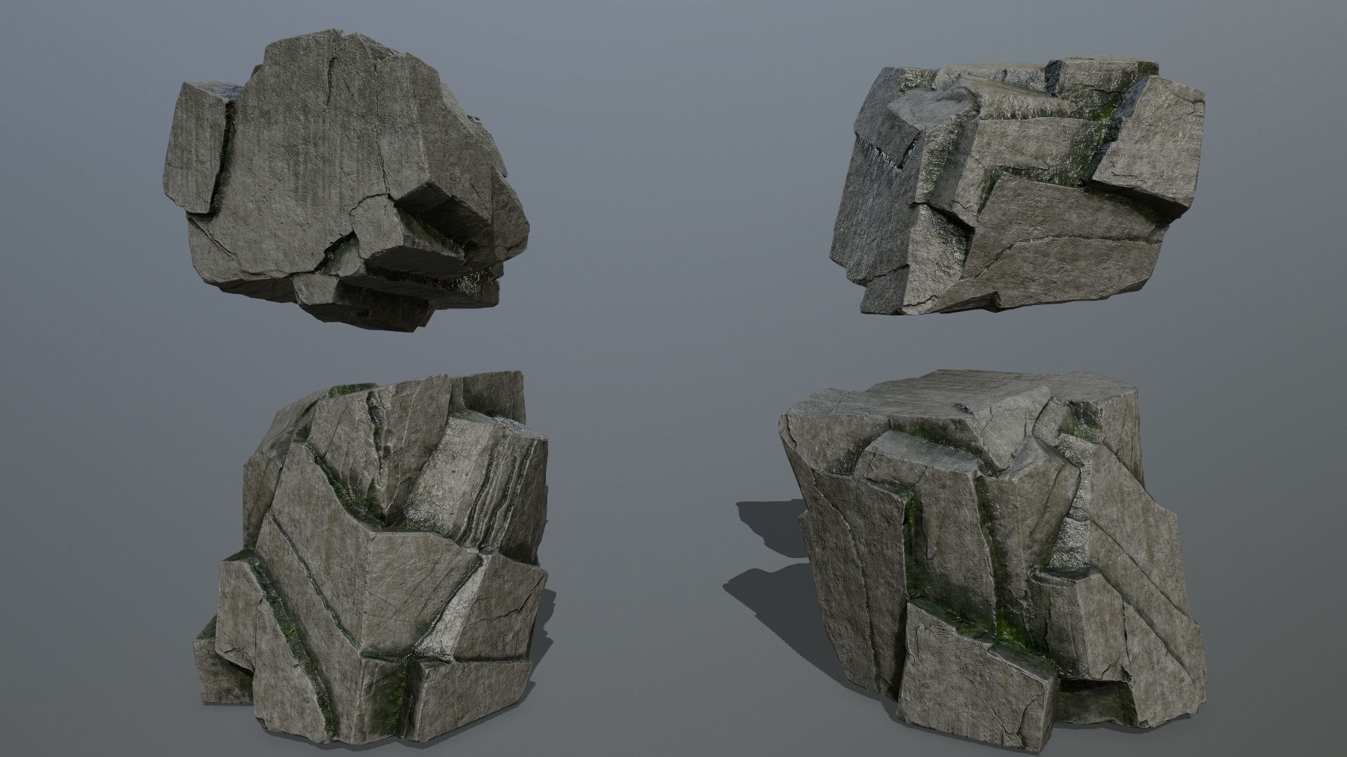 cliff rocks  Low-poly 3D model_21