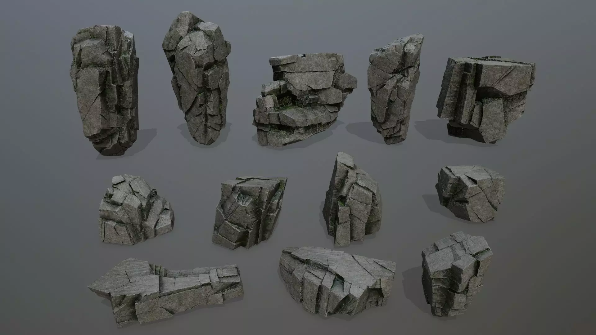 cliff rocks  Low-poly 3D model_0