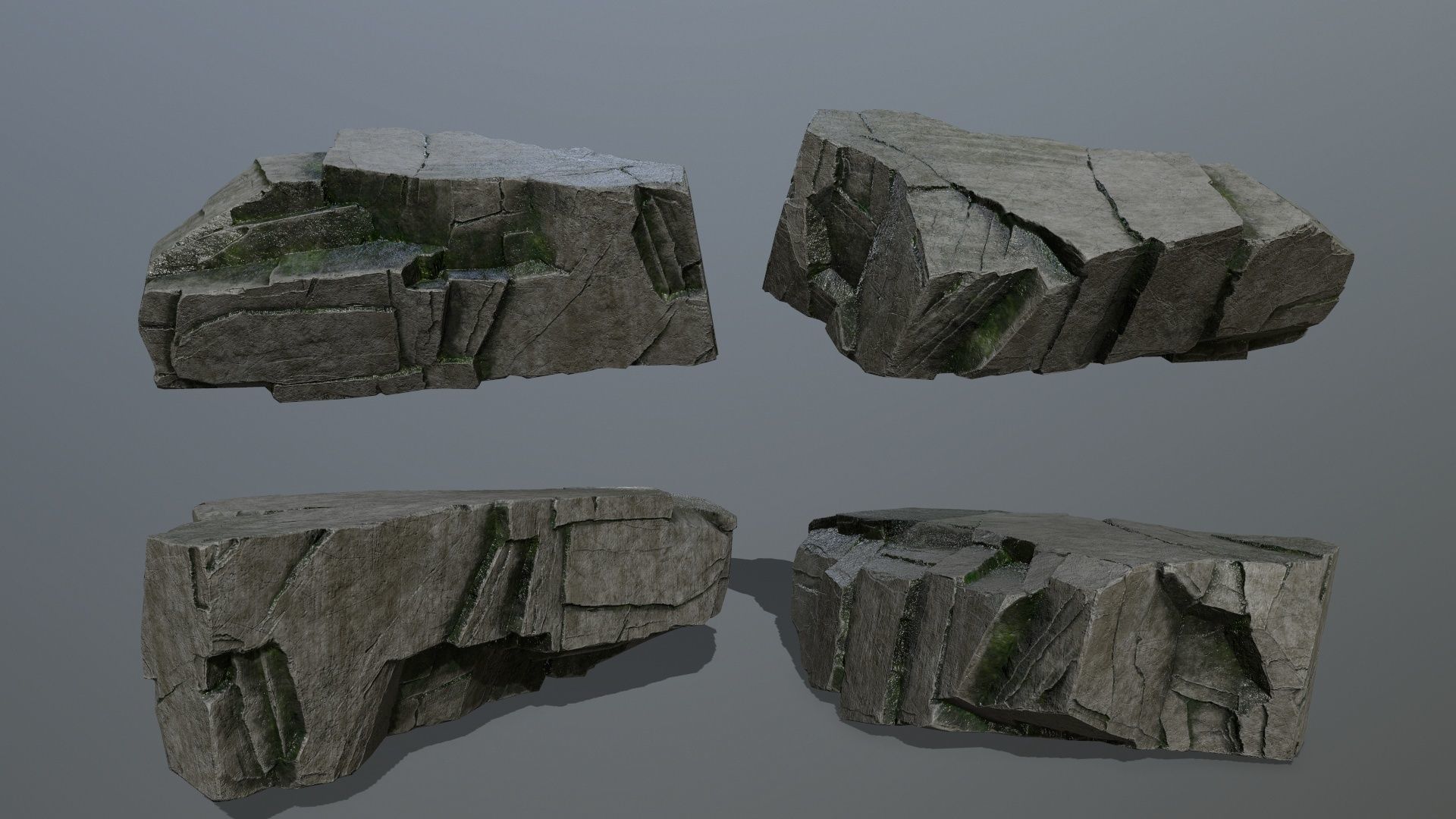 cliff rocks  Low-poly 3D model_17