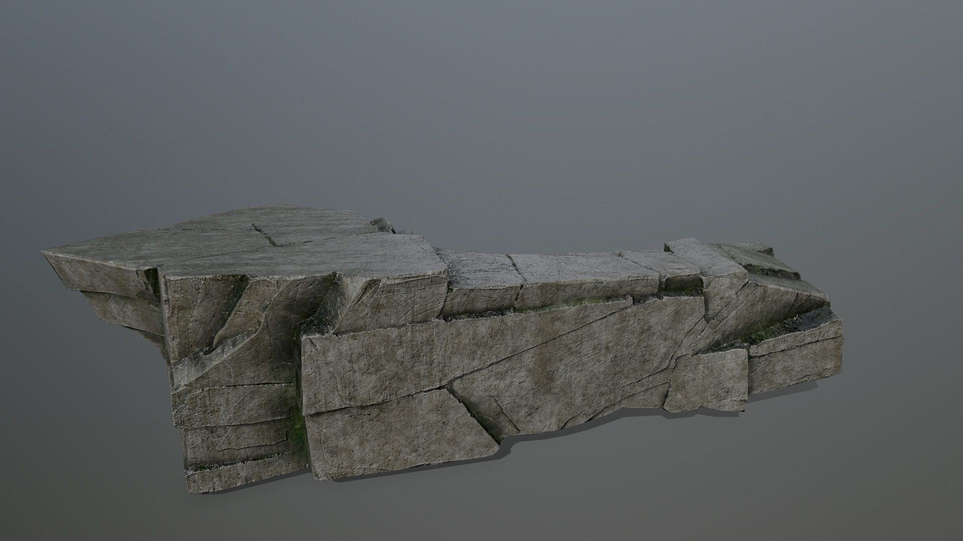cliff rocks  Low-poly 3D model_4