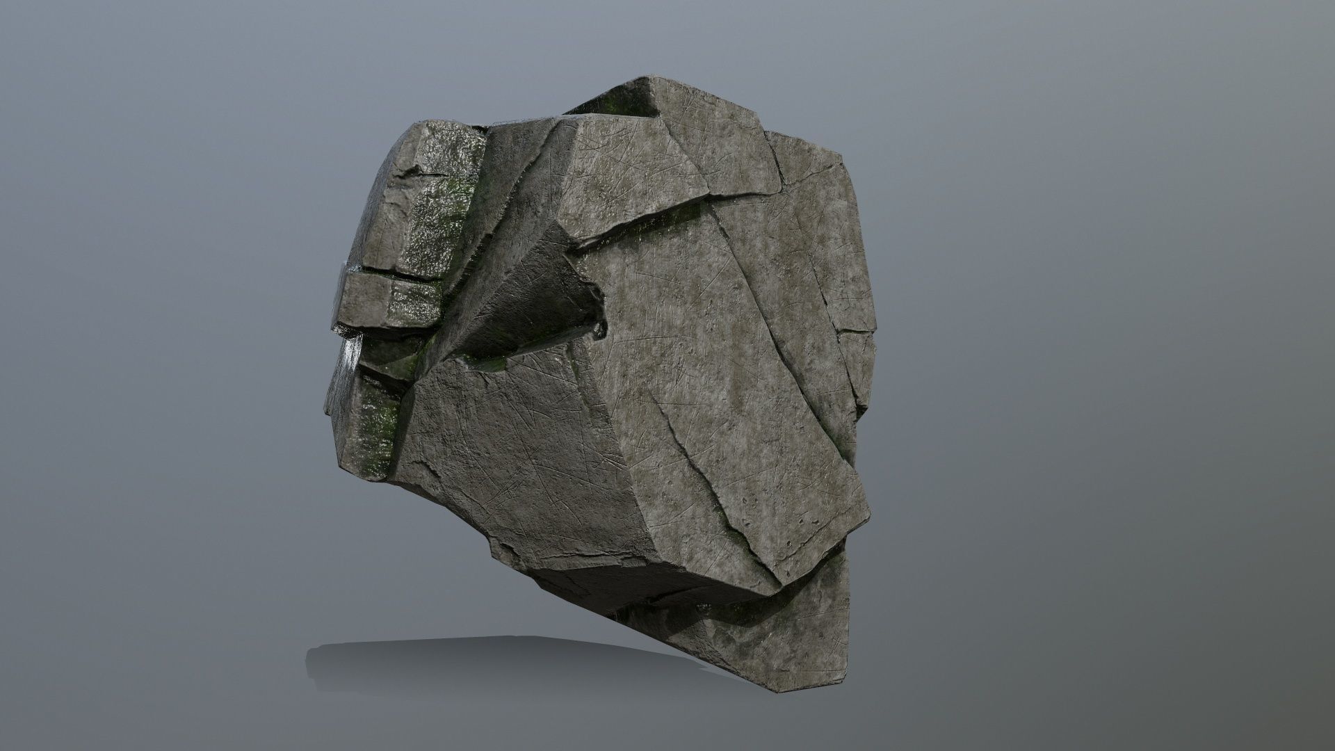 cliff rocks  Low-poly 3D model_6