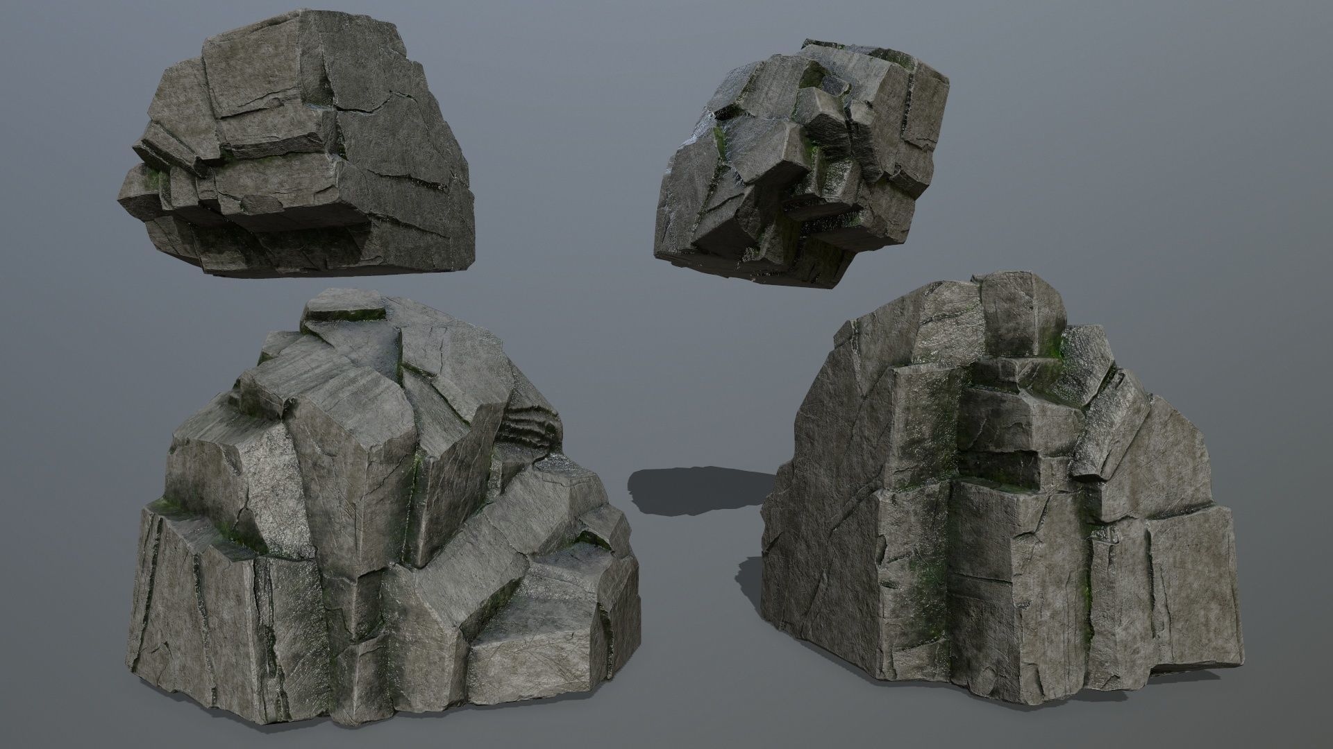 cliff rocks  Low-poly 3D model_16
