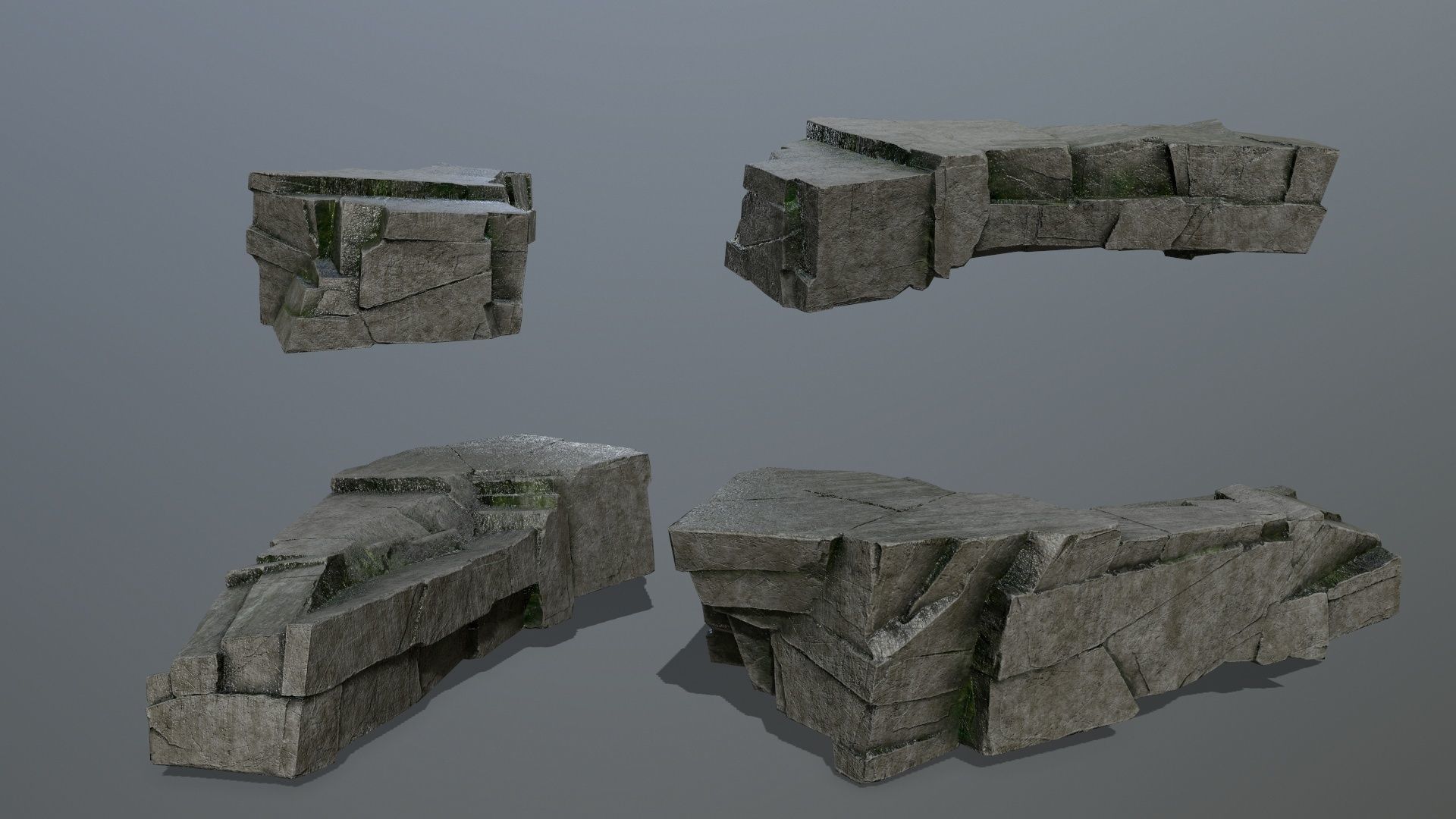 cliff rocks  Low-poly 3D model_24