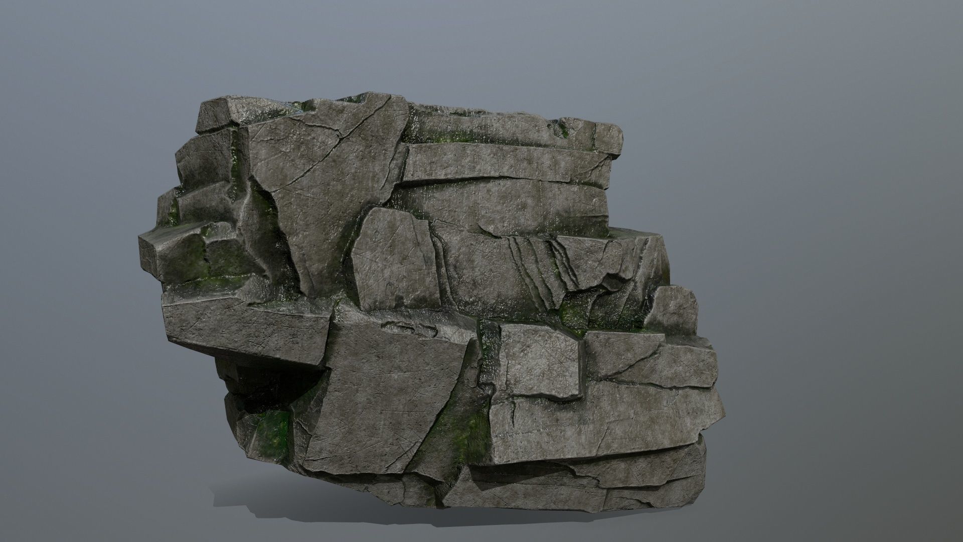 cliff rocks  Low-poly 3D model_2