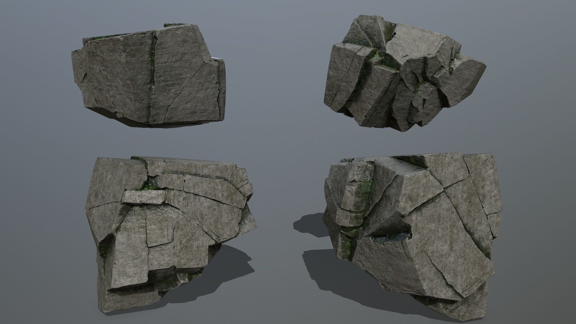 cliff rocks  Low-poly 3D model_20