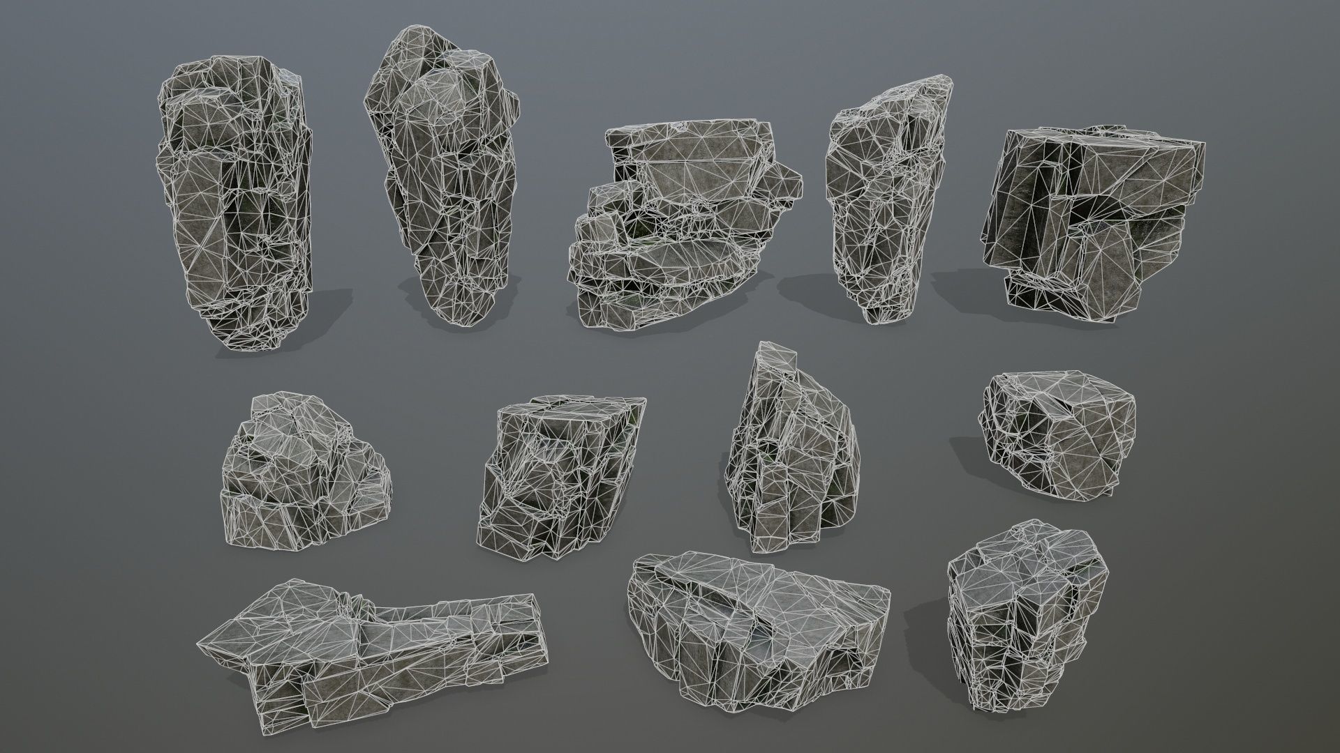 cliff rocks  Low-poly 3D model_25