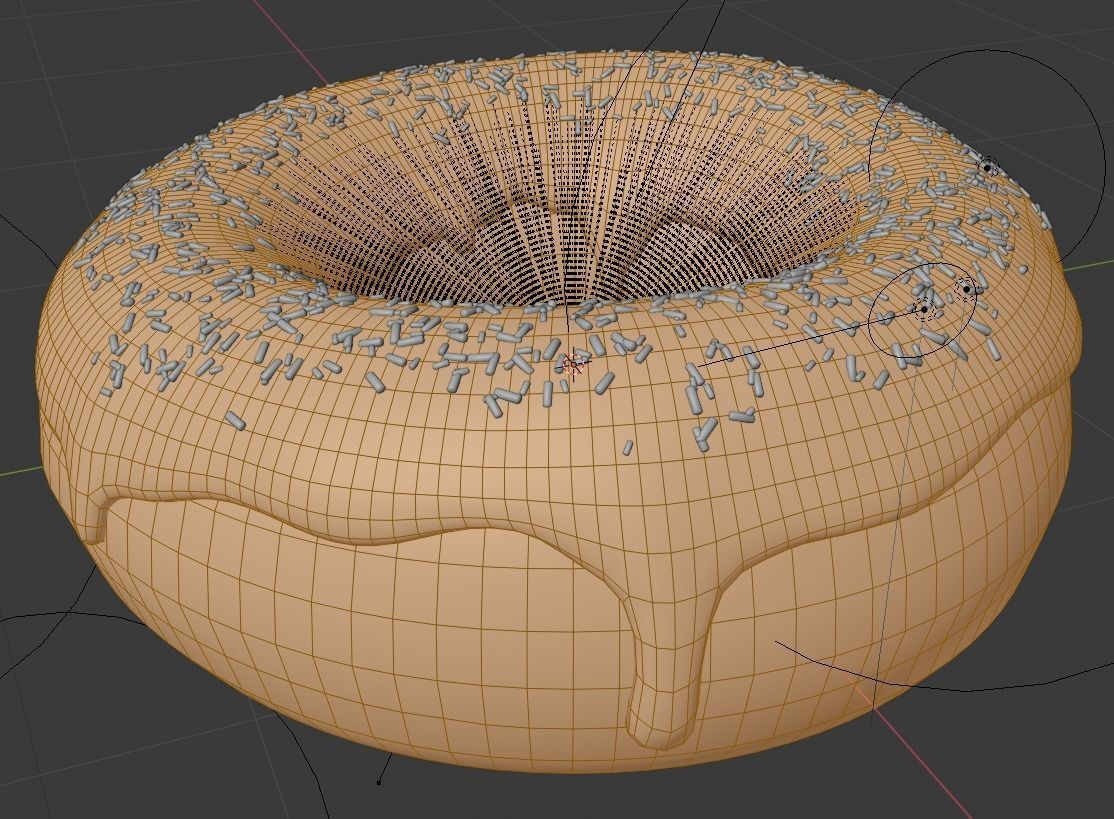 Donut with sprinkles Low-poly 3D model_5