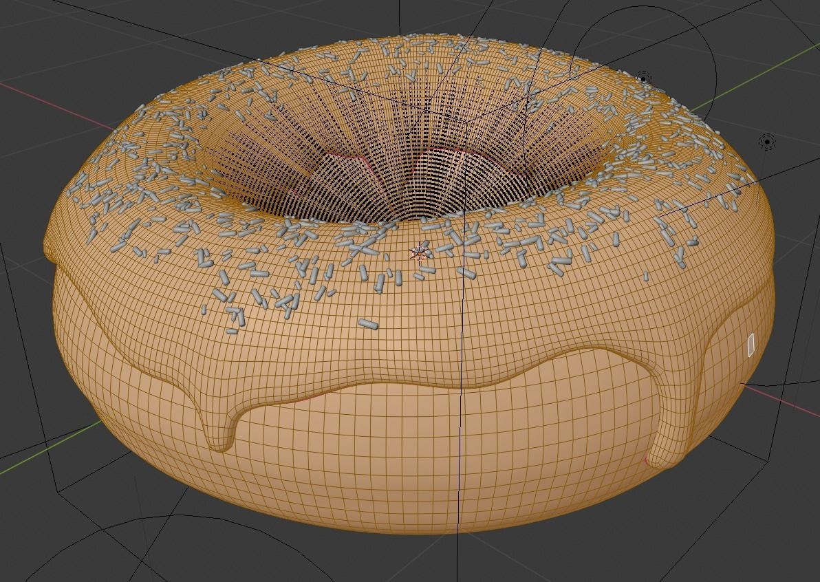 Donut with sprinkles Low-poly 3D model_4