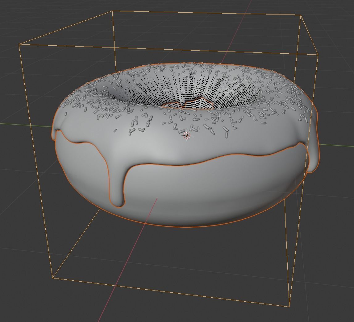 Donut with sprinkles Low-poly 3D model_6