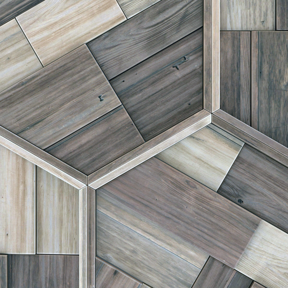 Hexagon panel wood rail frame n1 3D model_22