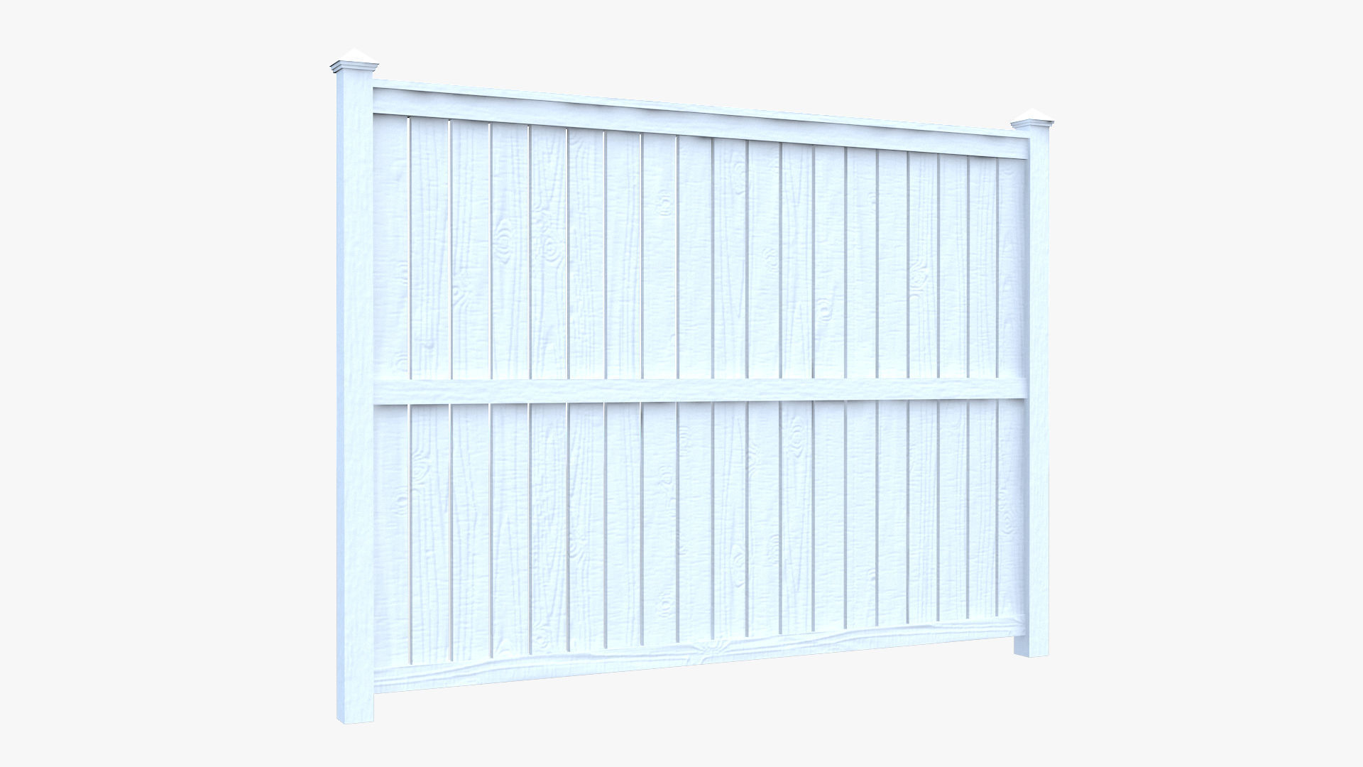 Modular Wooden Fence Low-poly 3D model_5