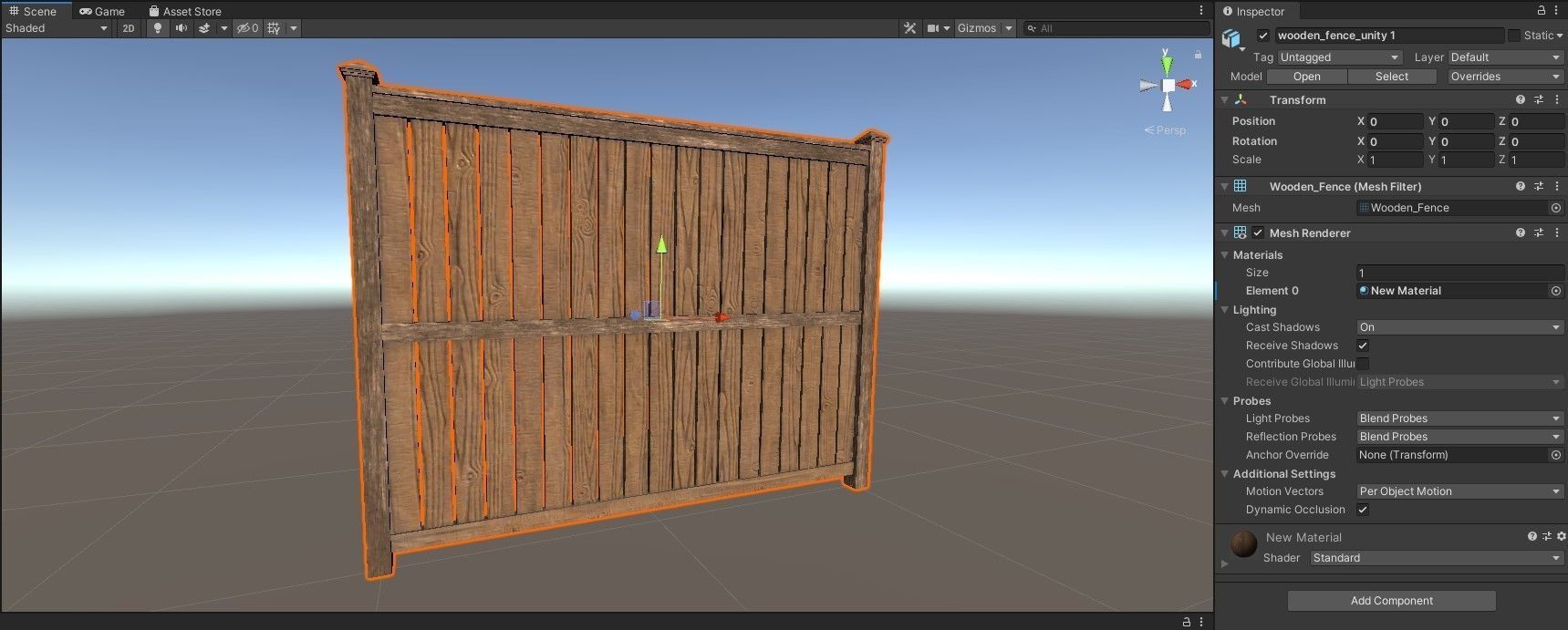 Modular Wooden Fence Low-poly 3D model_11