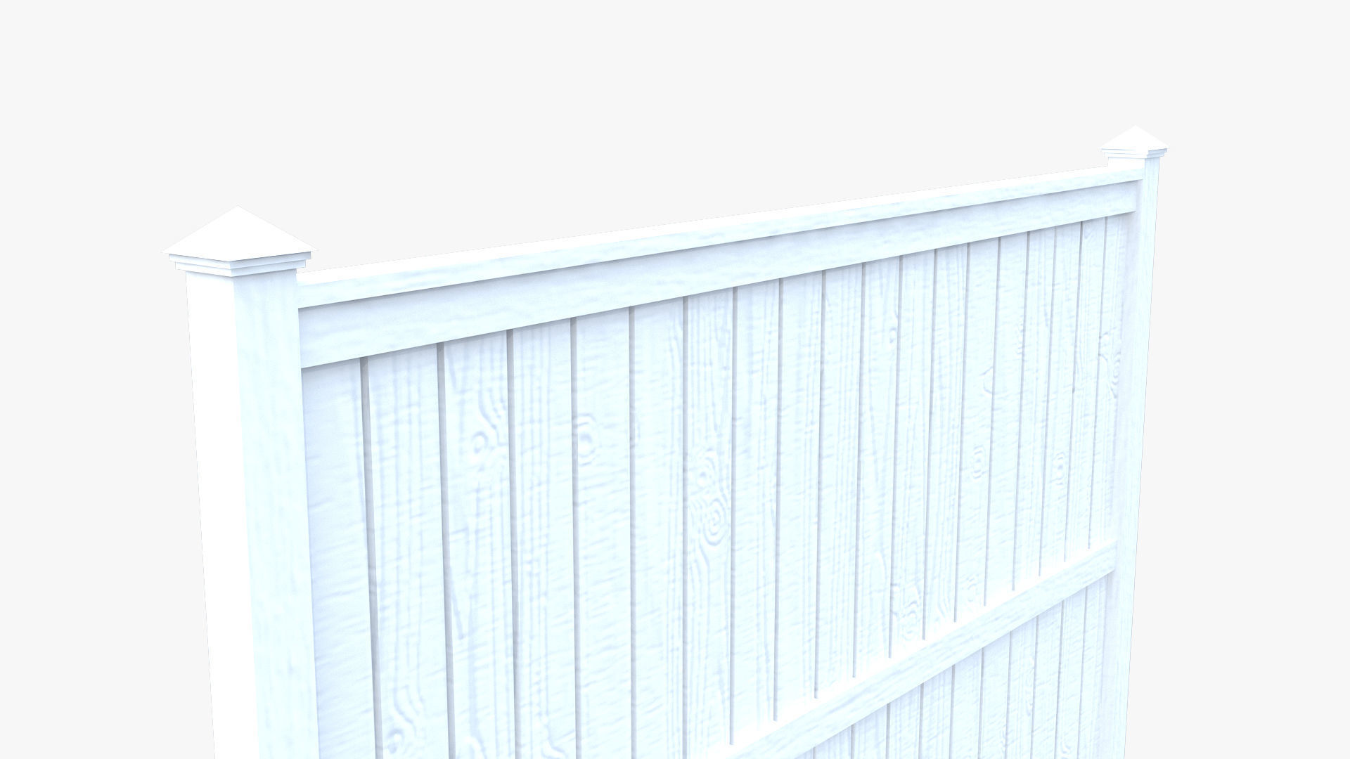 Modular Wooden Fence Low-poly 3D model_7