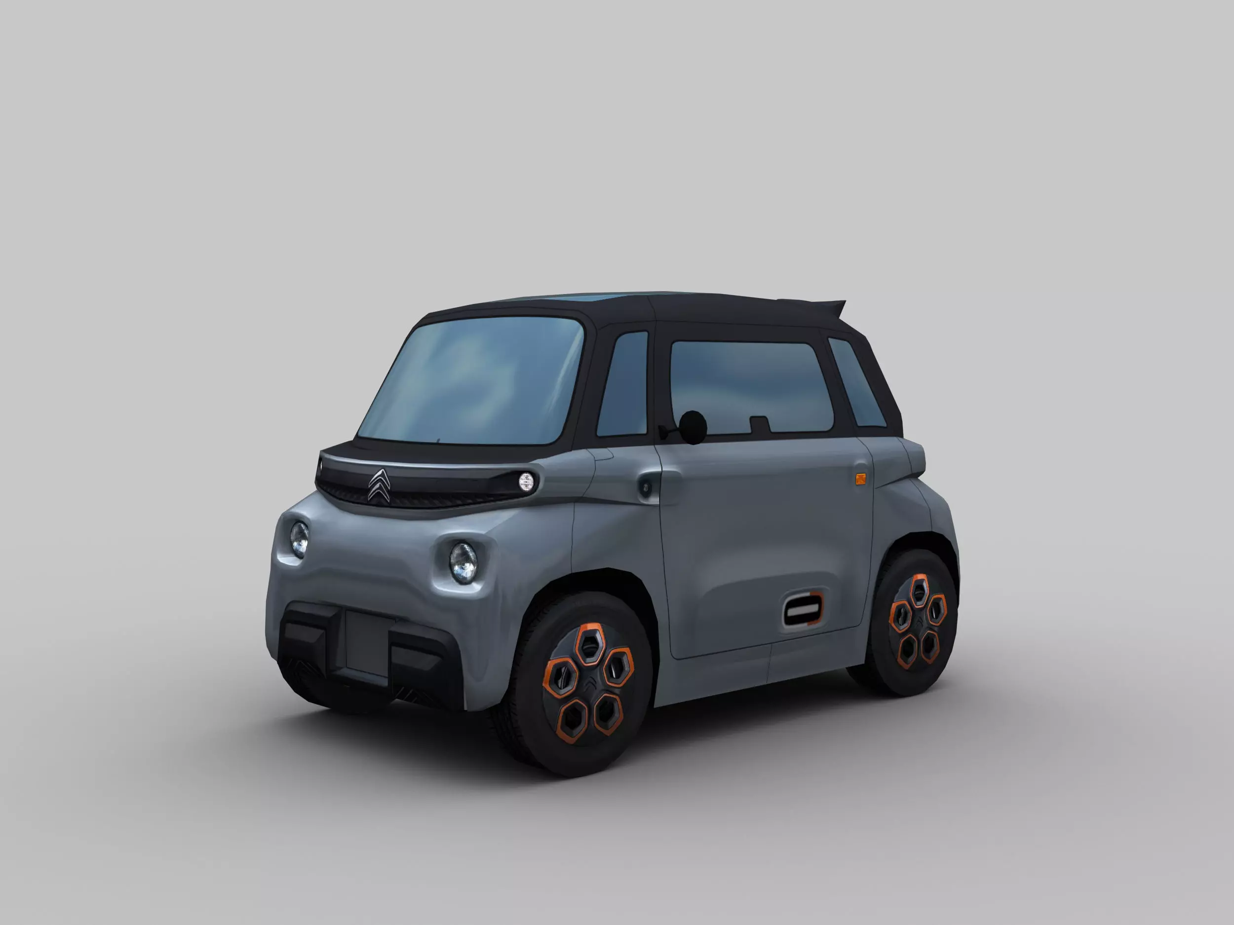 Electric Car  Low-poly 3D model_0