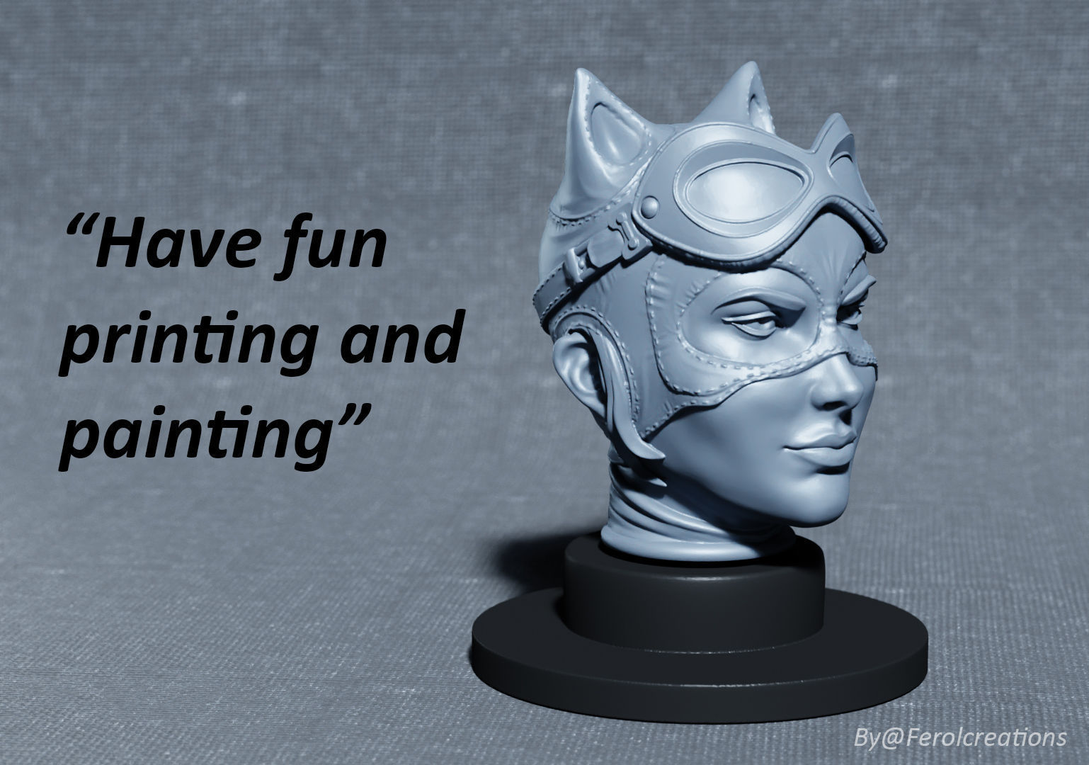 Free Catwoman Fanart Ready for 3D Print Free 3D print model_4