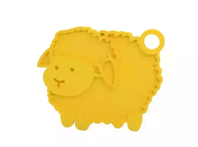 Keychain sheep teether