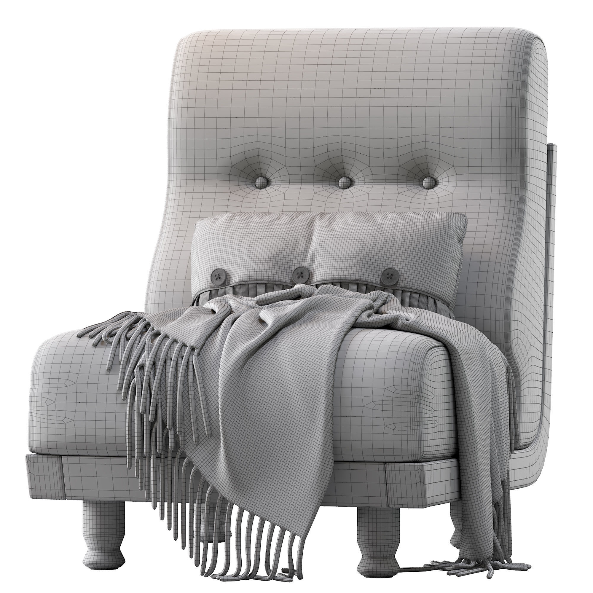 Easy Chair By Guillerme And Chambron 3D model_4