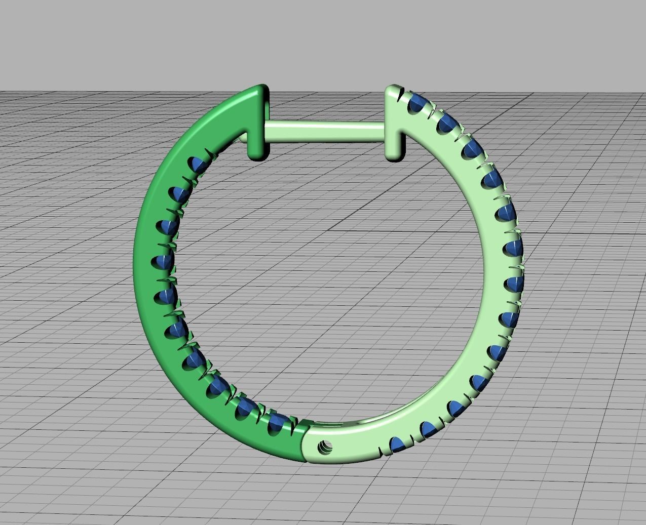 Hoop Earrings Delicate Fine Diamond Earrings 18mm size 3dmodel  3D print model_11