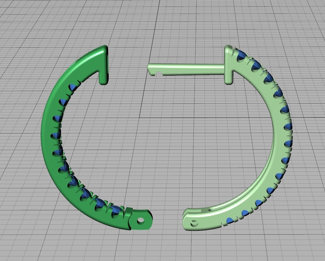 Hoop Earrings Delicate Fine Diamond Earrings 18mm size 3dmodel  3D print model_14