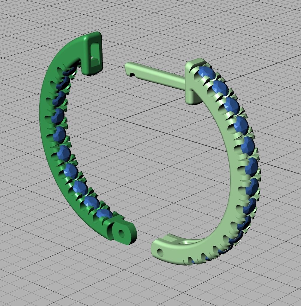 Hoop Earrings Delicate Fine Diamond Earrings 18mm size 3dmodel  3D print model_13