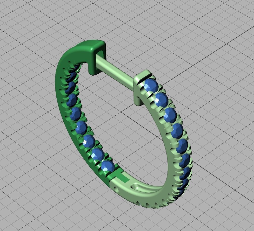 Hoop Earrings Delicate Fine Diamond Earrings 18mm size 3dmodel  3D print model_12