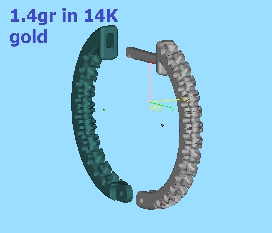 Hoop Earrings Delicate Fine Diamond Earrings 18mm size 3dmodel  3D print model_16