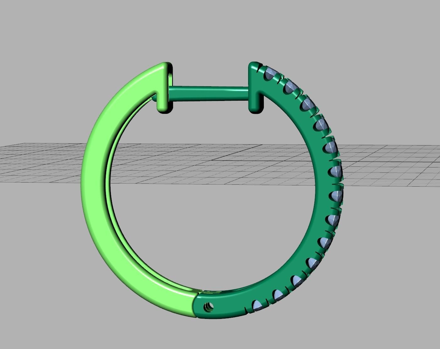 Diamond Hoop Earrings 18mm sizes 3dmodel 3D print model_13