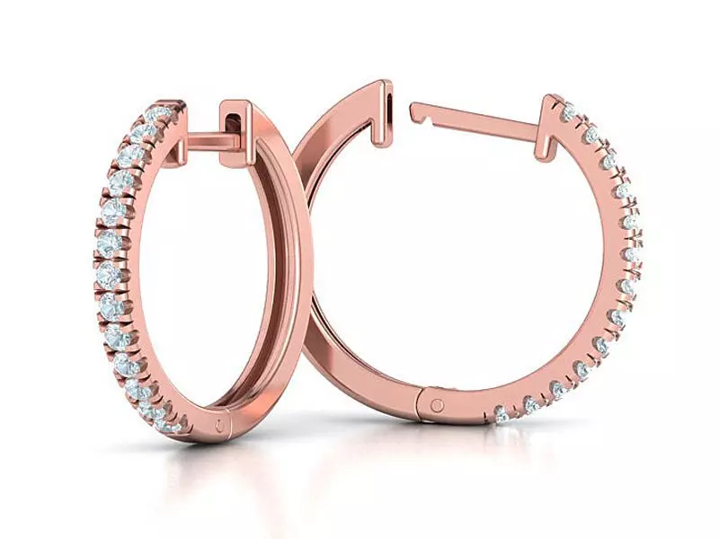 Diamond Hoop Earrings 18mm sizes 3dmodel 3D print model_0